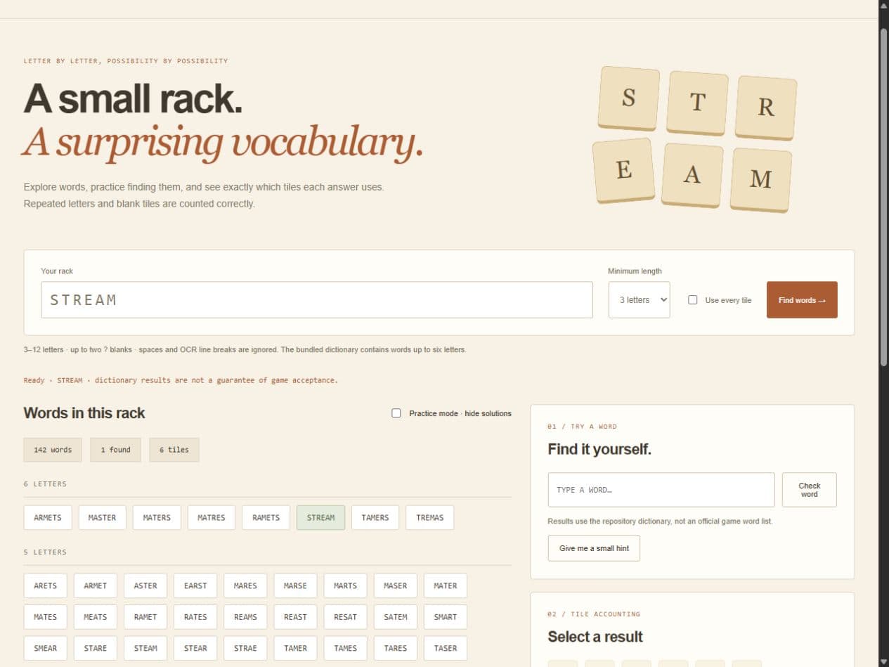 Anagram atelier: verified application screenshot